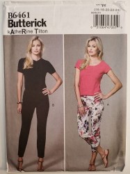 6461 Butterick Katherine Tilton Pull On Fit Stretch Pants Lengths Pattern 6-14 Uncut